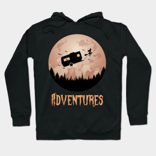 Witch Adventure With Broomstick And Campervan. Hoodie